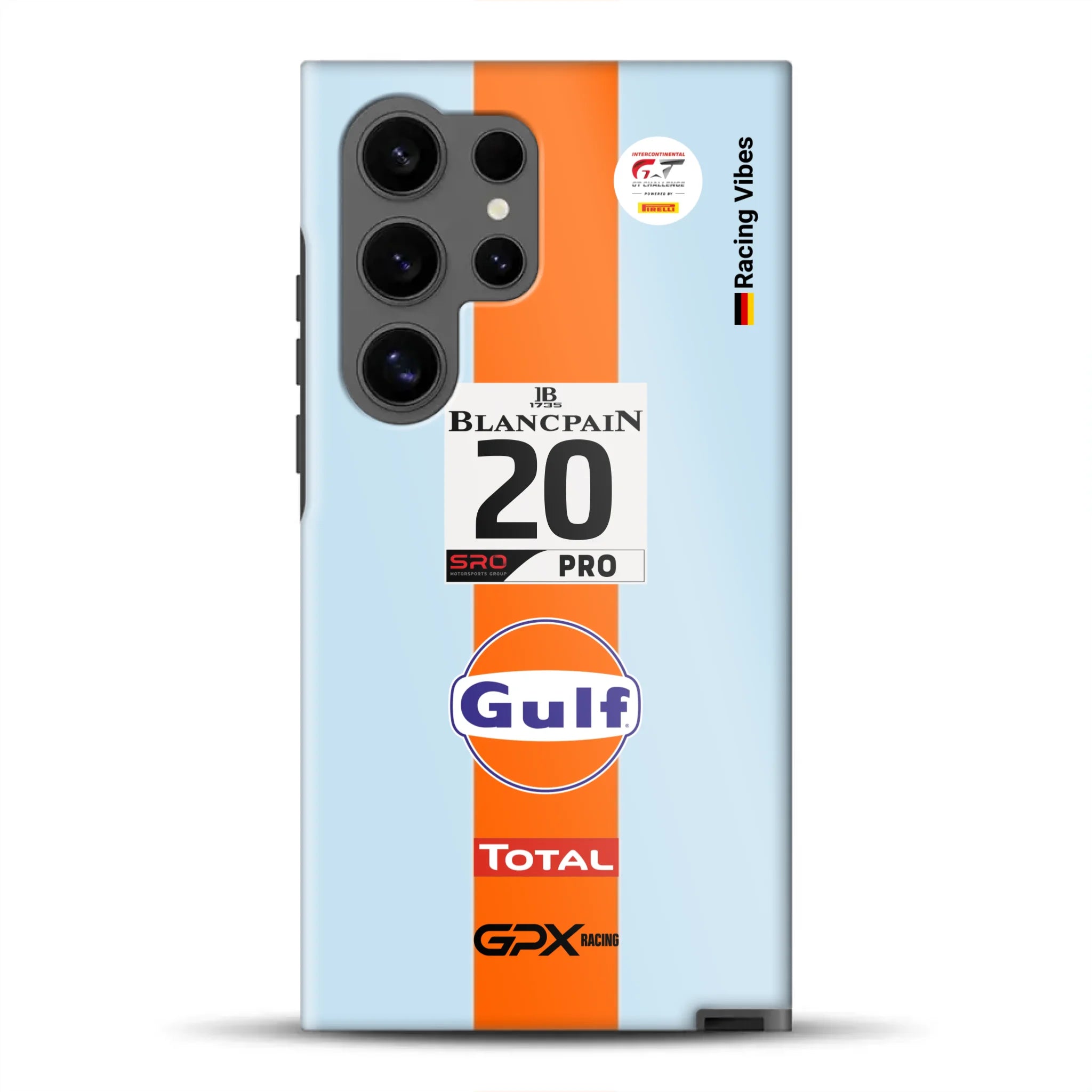 Gulf Porsche GT Livery - Individuelle Premium Hülle für Samsung