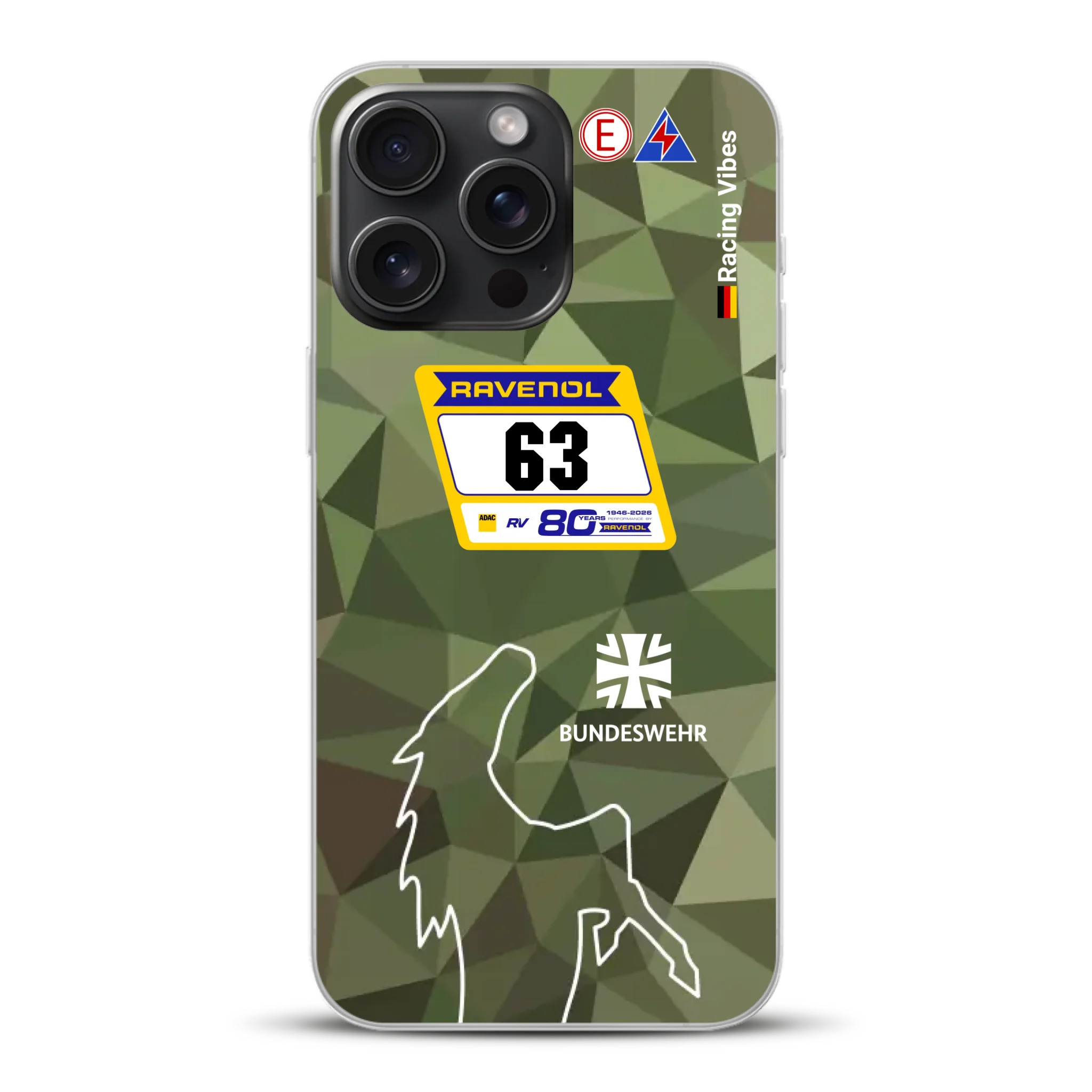 HRT Mustang GT3 24h Nürburgring 2026 Livery - Housse de téléphone portable personnalisée pour iPhone