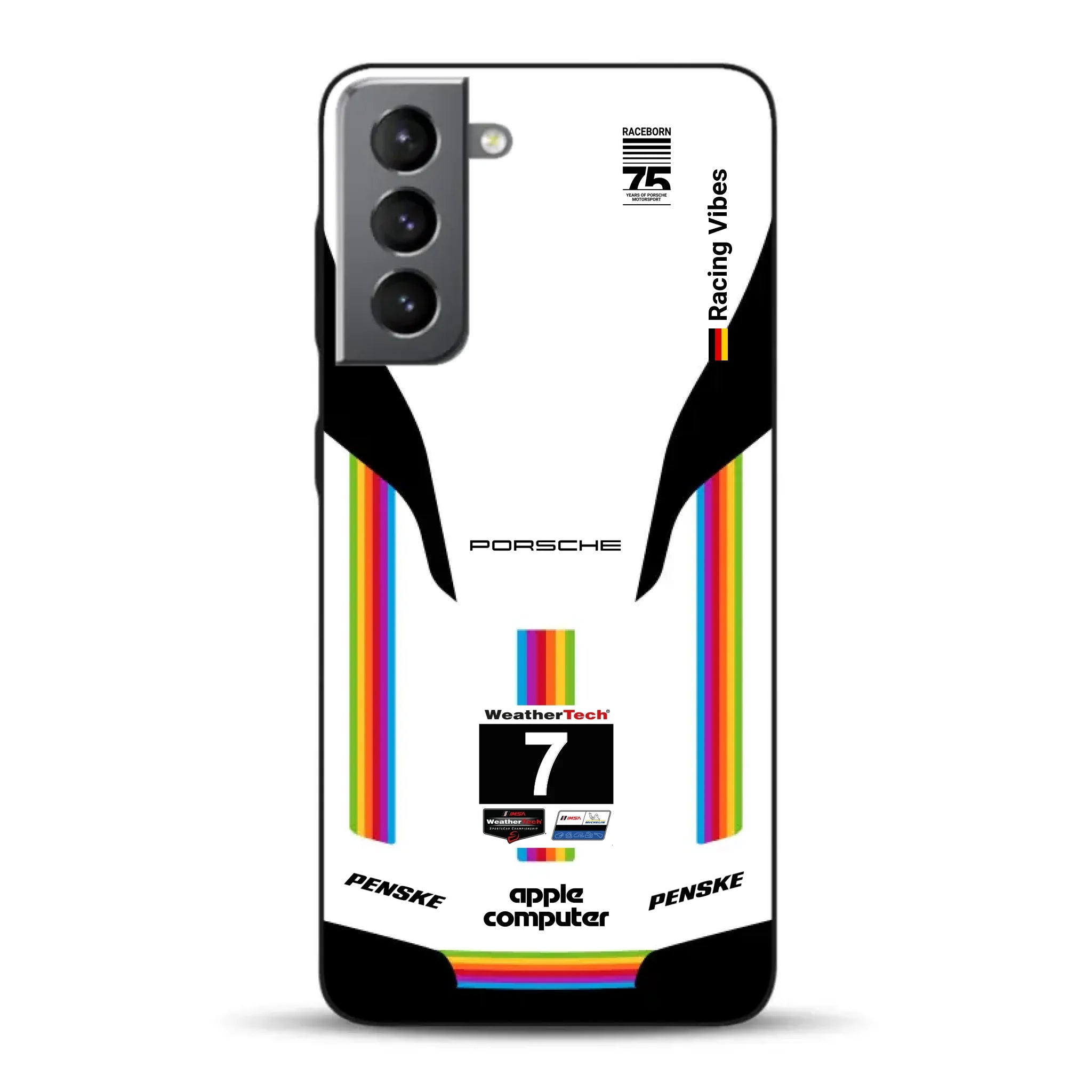 Porsche 963 Apple Retro Livery - Custodia per cellulare personalizzata per Samsung