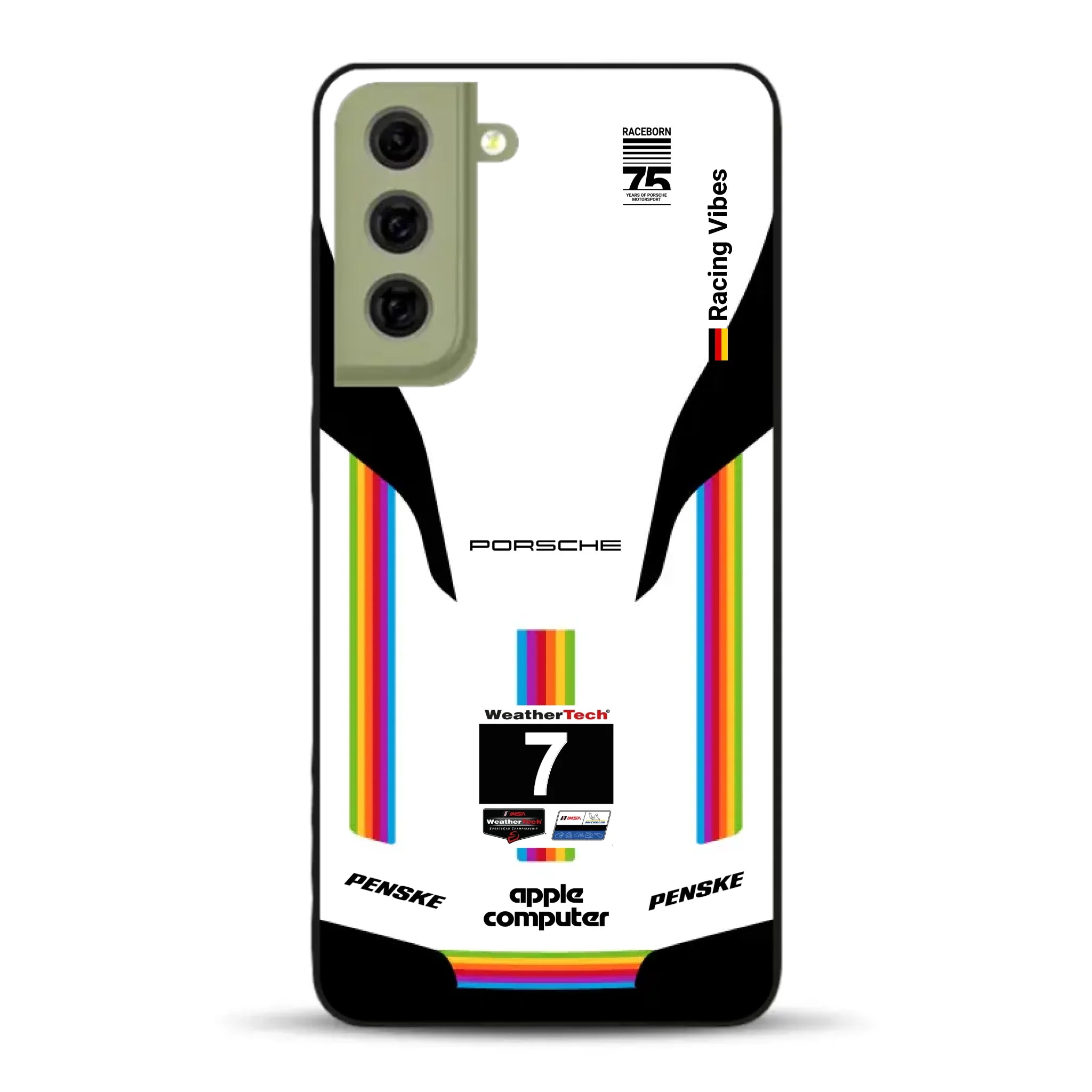 Porsche 963 Apple Retro Livery - Custodia per cellulare personalizzata per Samsung