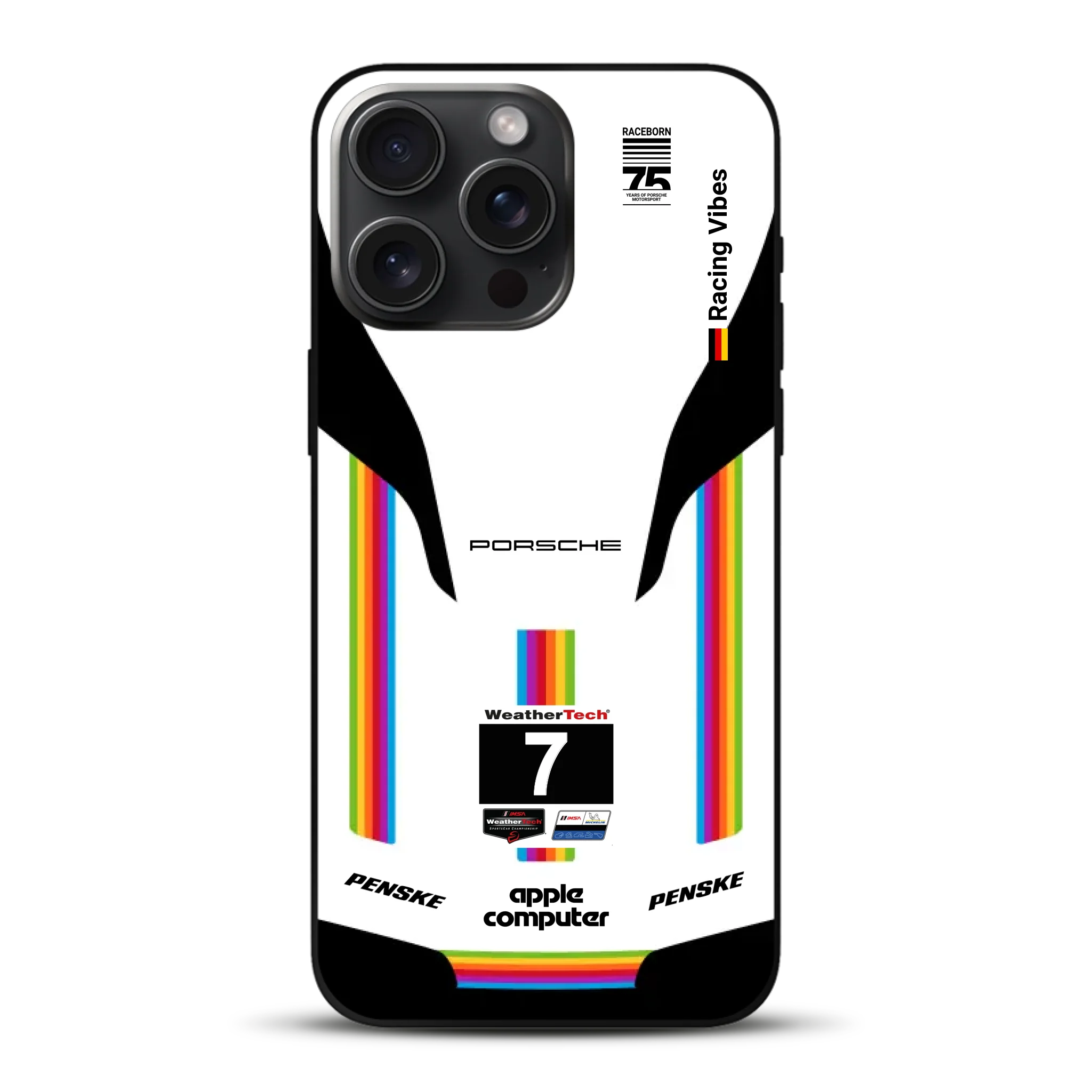 Porsche 963 Apple Retro Livery - Individuelle Handyhülle für iPhone