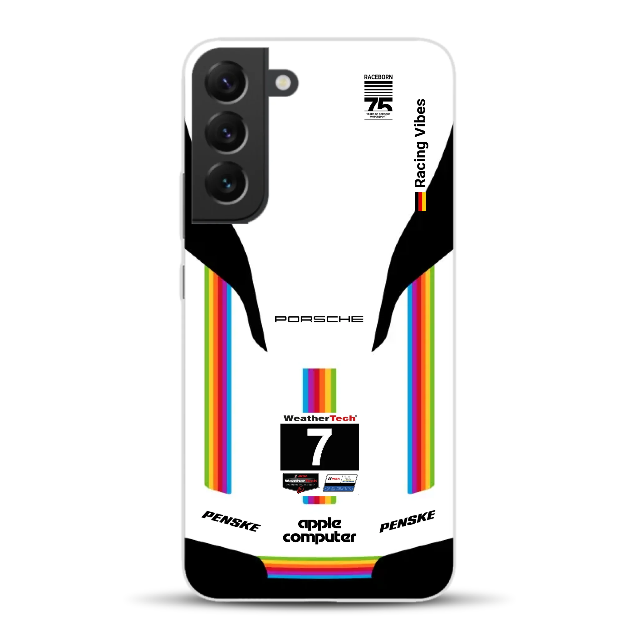 Porsche 963 Apple Retro Livery - Custodia per cellulare personalizzata per Samsung
