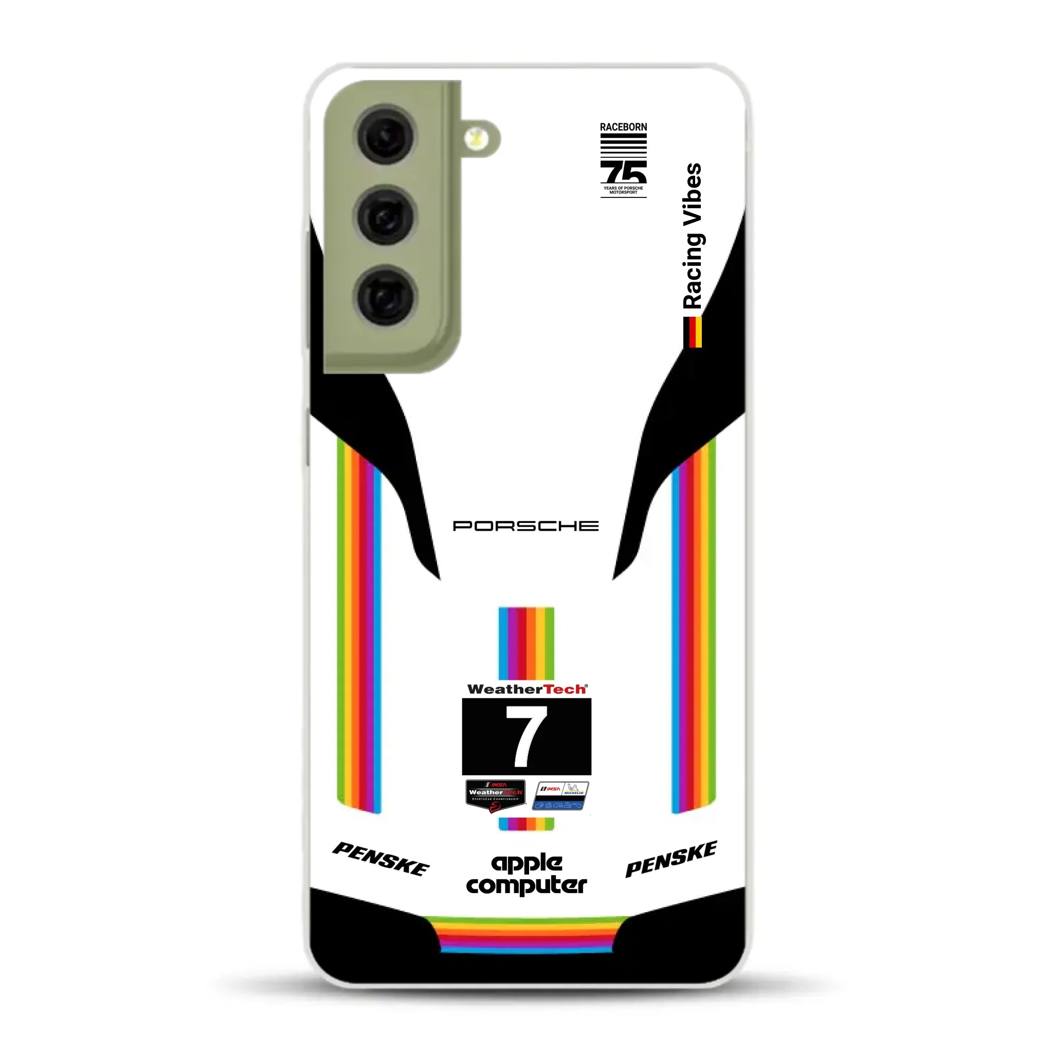 Porsche 963 Apple Retro Livery - Custodia per cellulare personalizzata per Samsung