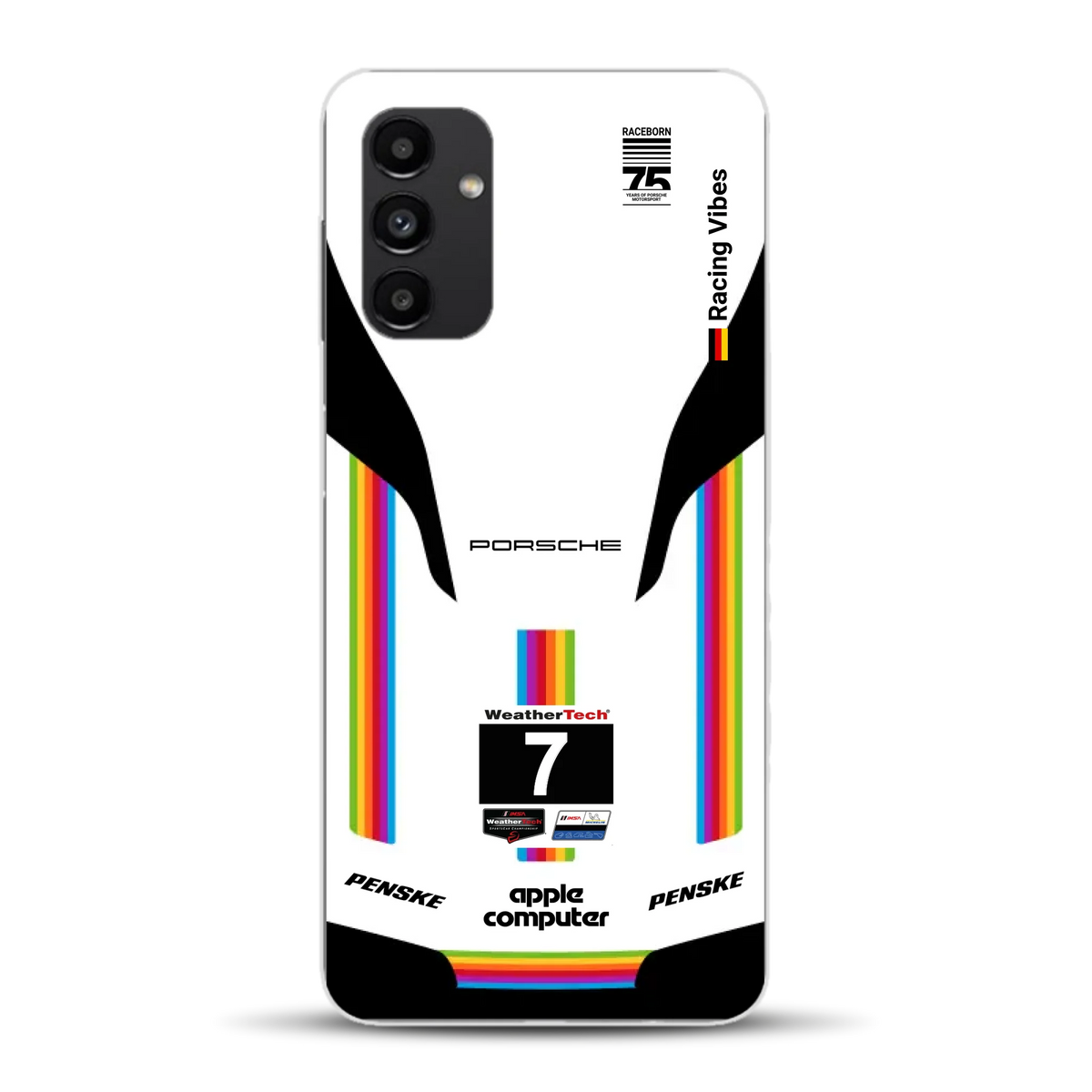 Porsche 963 Apple Retro Livery - Custodia per cellulare personalizzata per Samsung