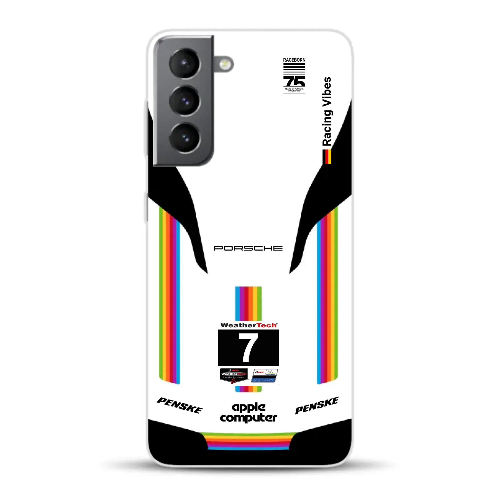 Porsche 963 Apple Retro Livery - Custodia per cellulare personalizzata per Samsung
