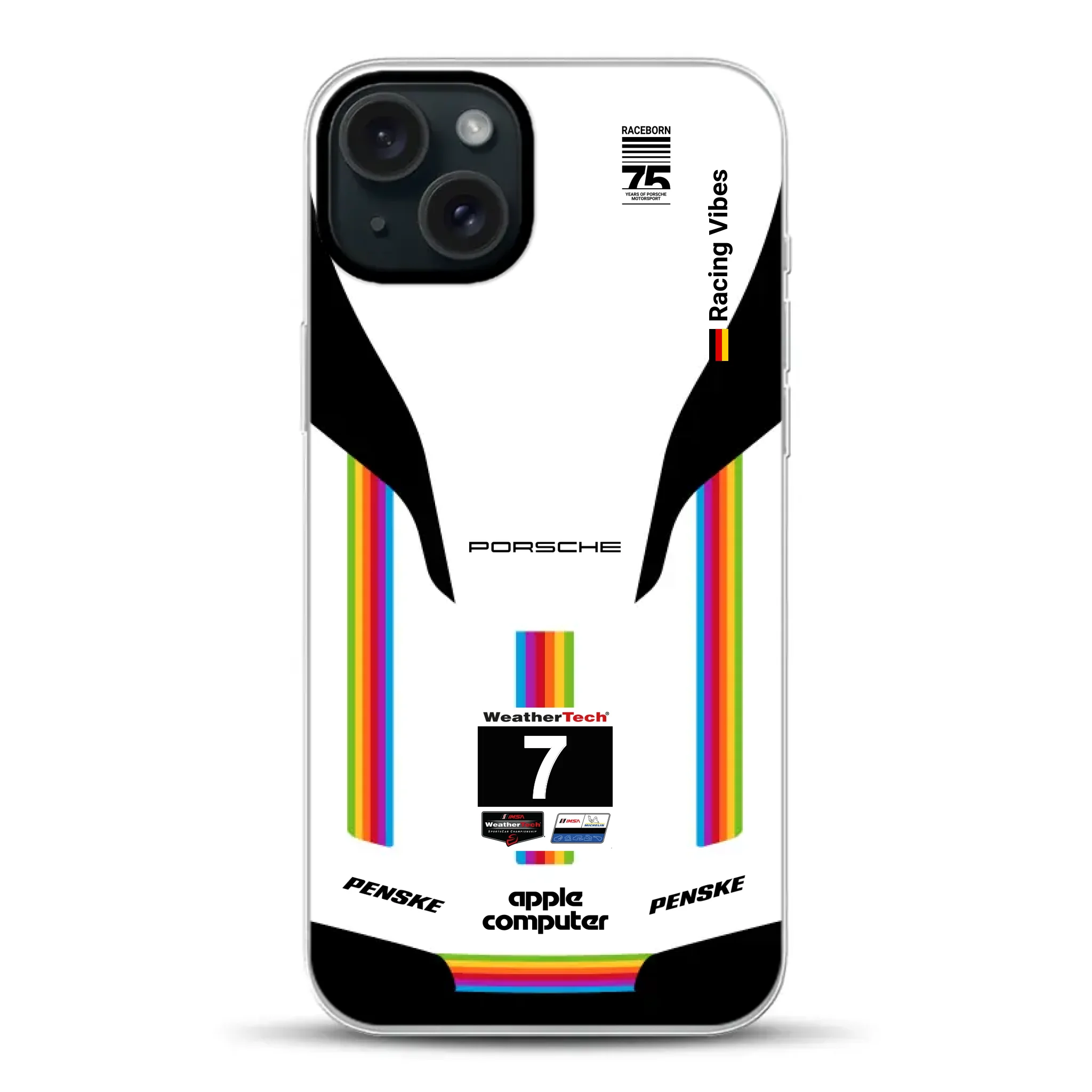 Porsche 963 Apple Retro Livery - Coque hybride personnalisée avec MagSafe
