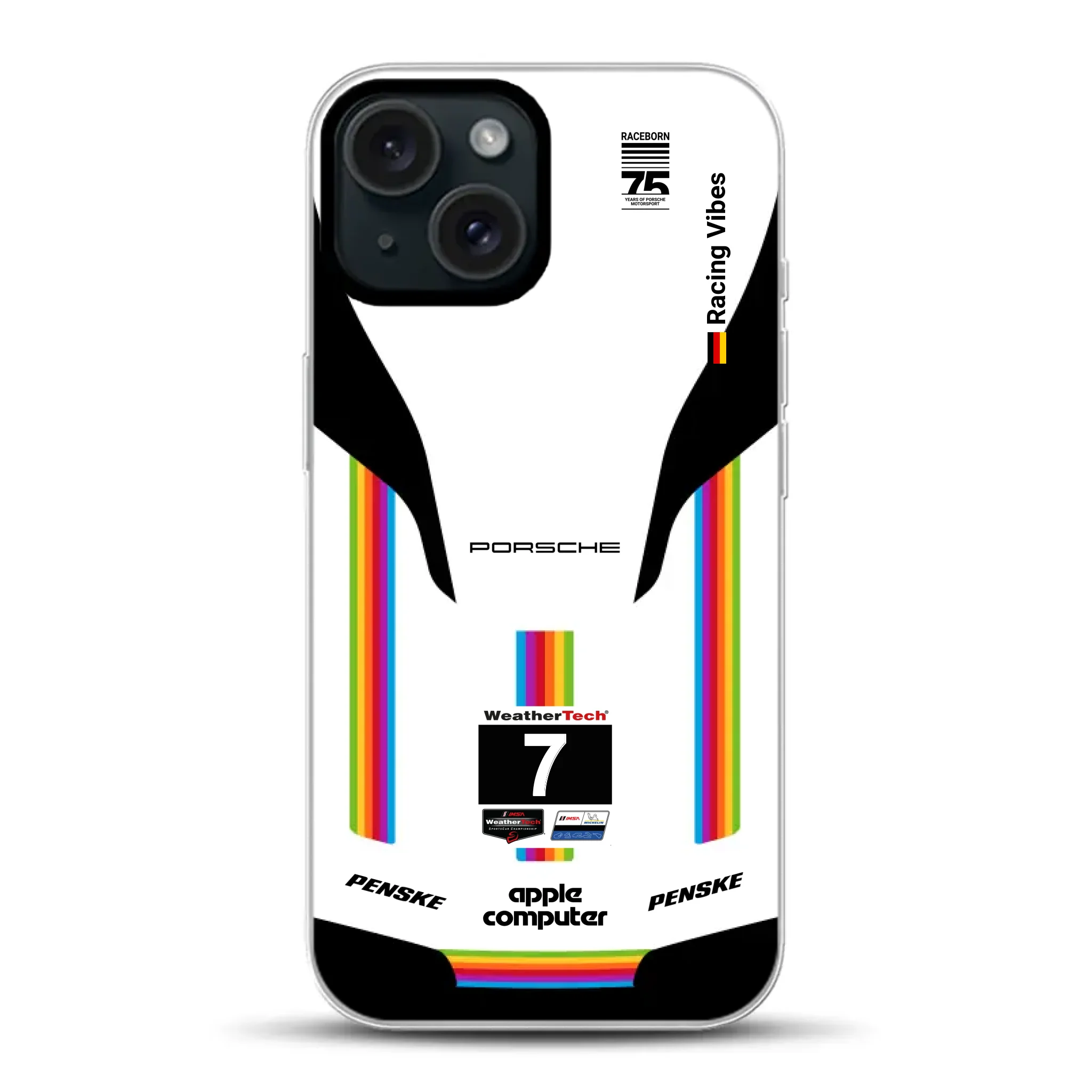 Porsche 963 Apple Retro Livery - Coque hybride personnalisée avec MagSafe