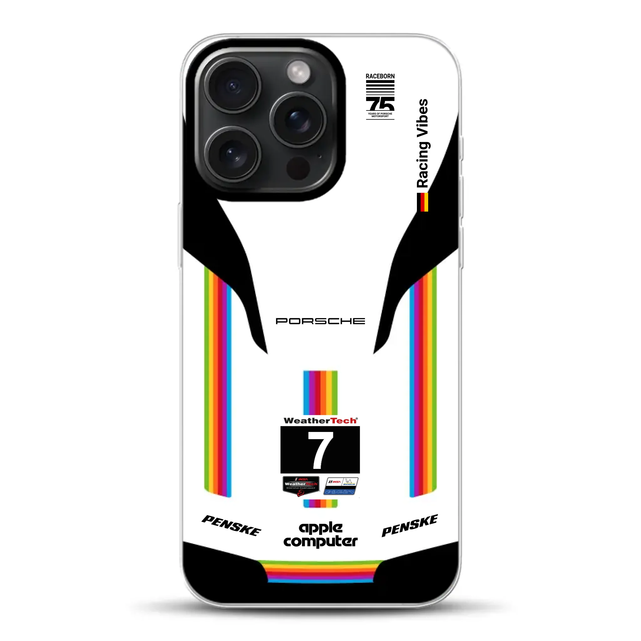 Porsche 963 Apple Retro Livery - Coque hybride personnalisée avec MagSafe