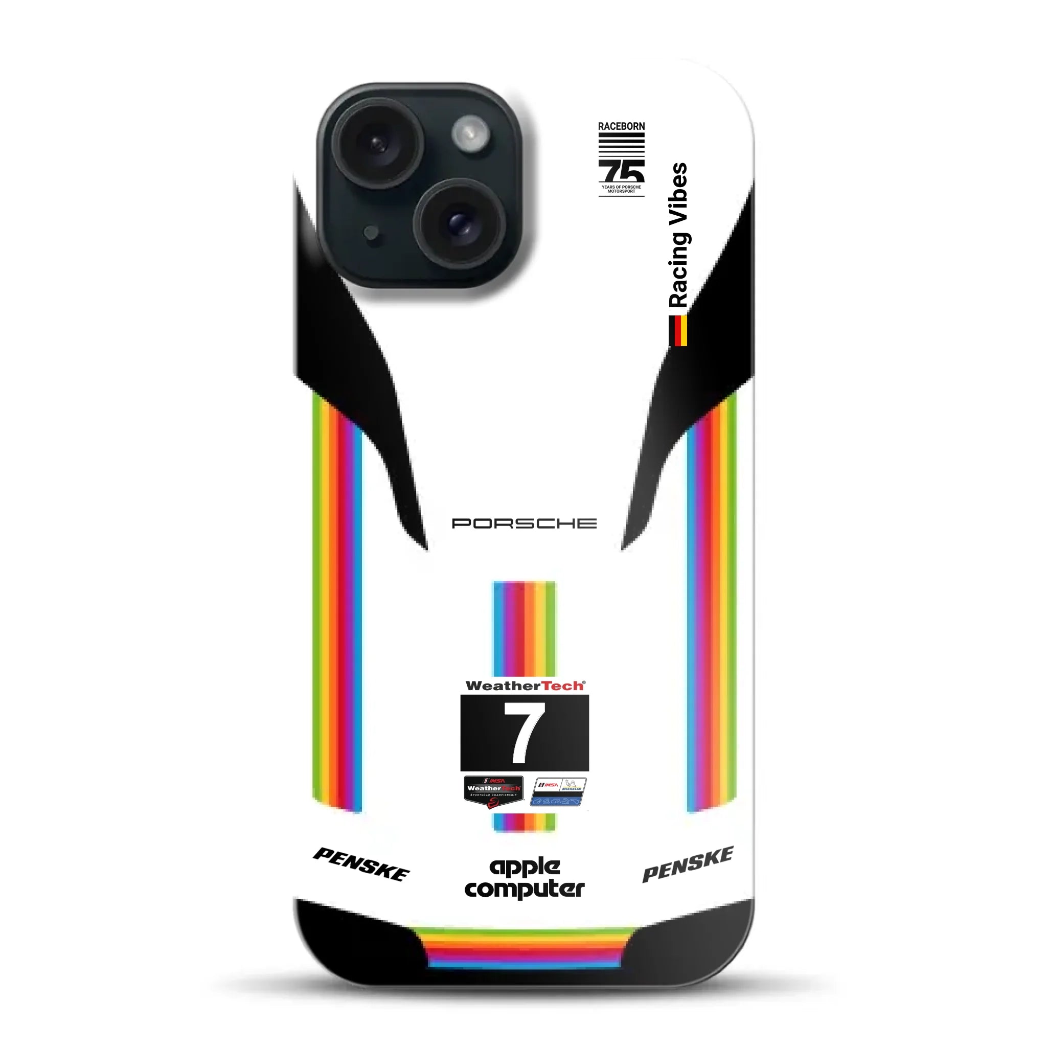 Porsche 963 Apple Retro Livery - Individuelle Hardcase Hülle für iPhone