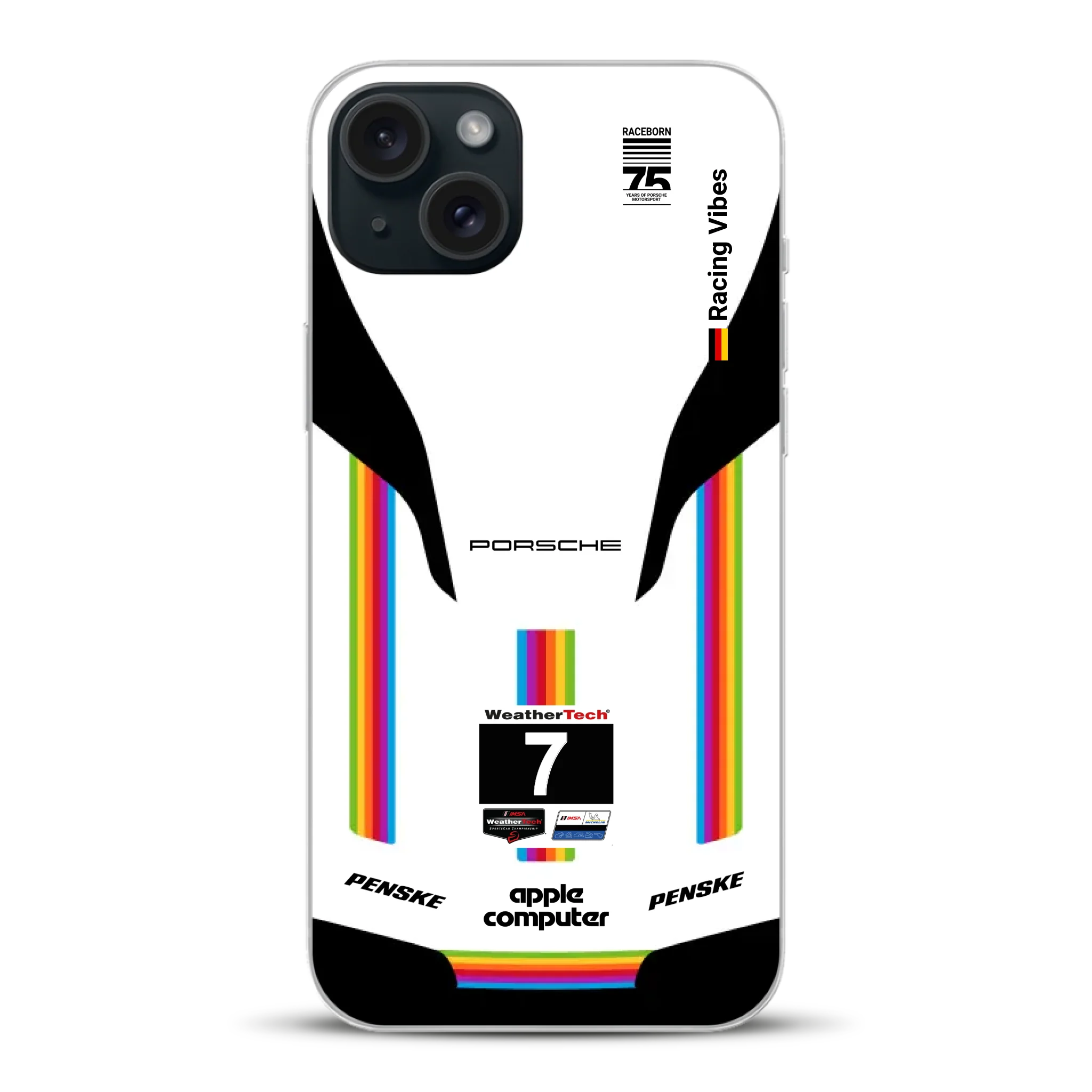 Porsche 963 Apple Retro Livery - Individuelle Handyhülle für iPhone