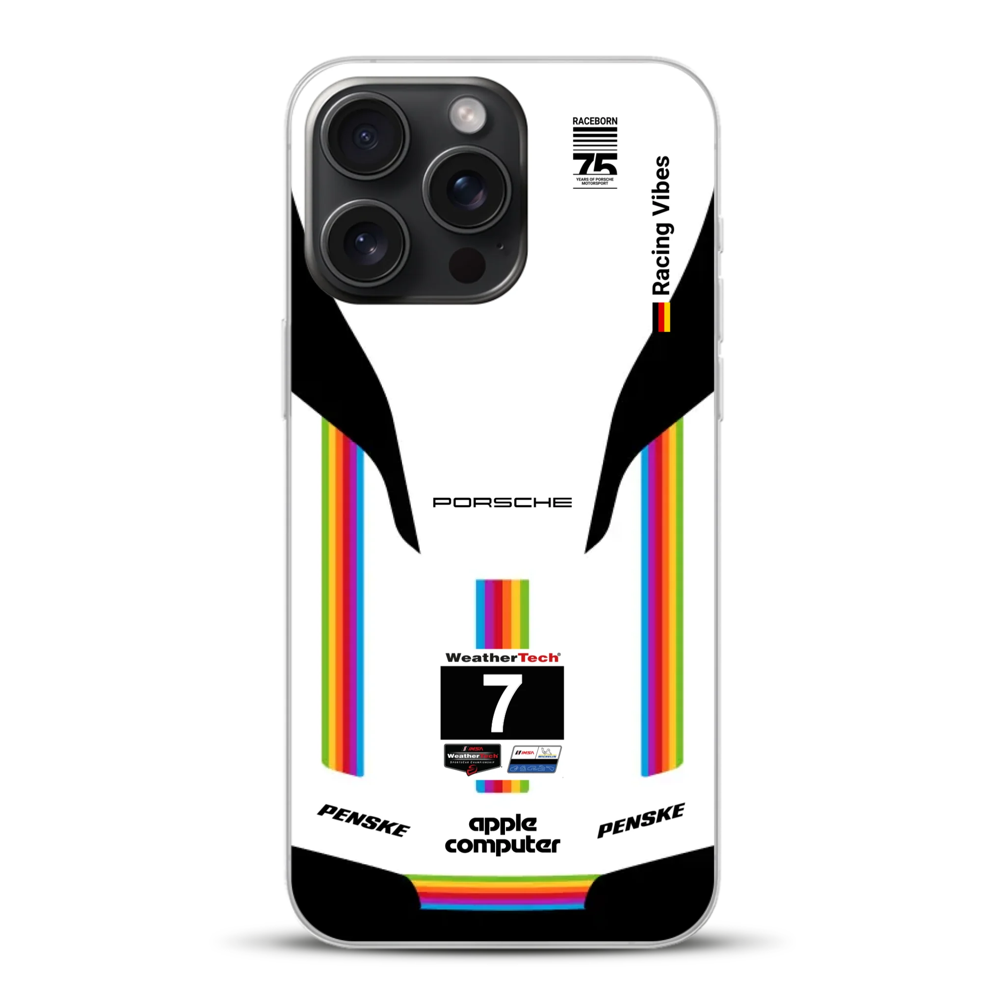 Porsche 963 Apple Retro Livery - Individuelle Handyhülle für iPhone
