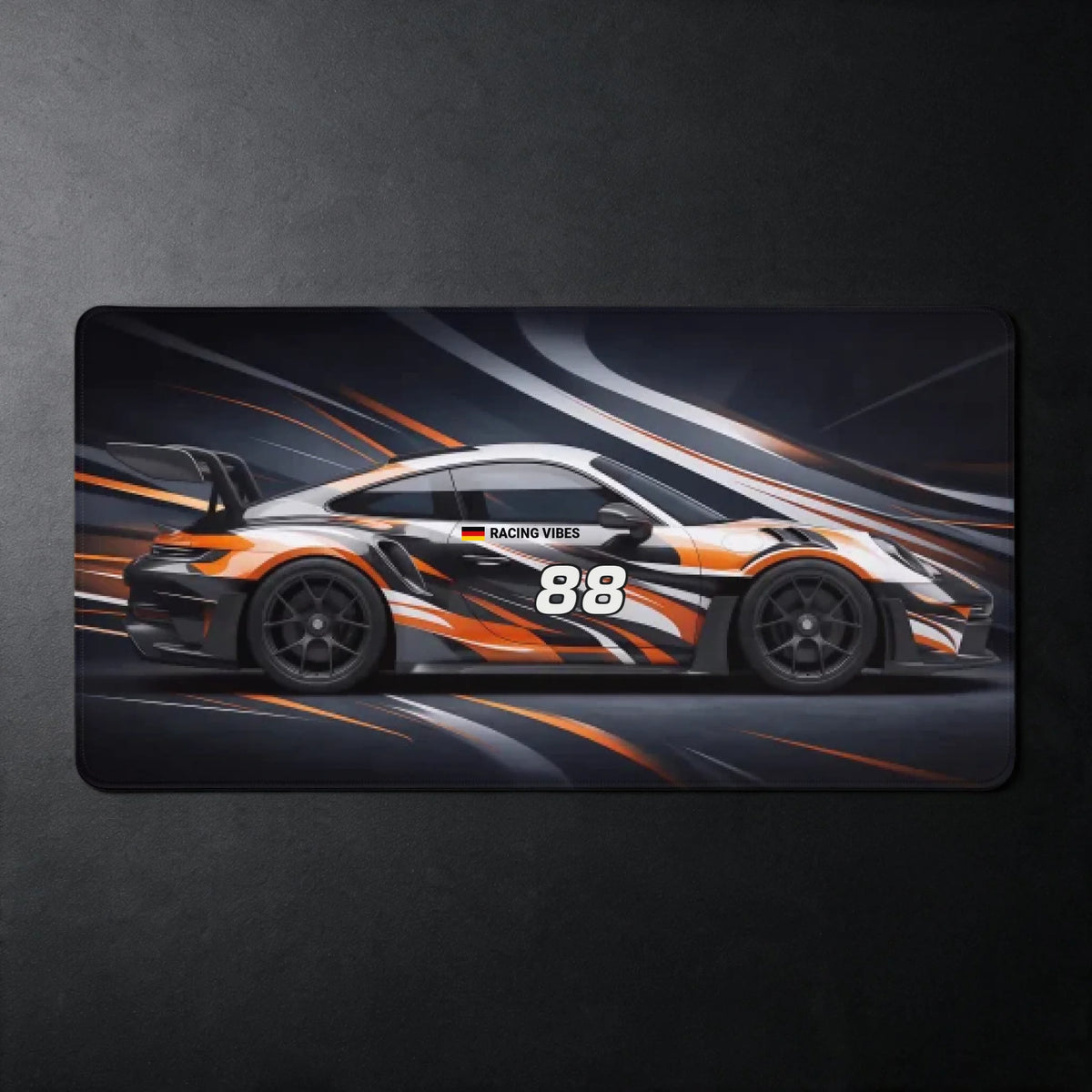 Personalisierte Racing Gaming-Matte – Name, Nummer & Flagge