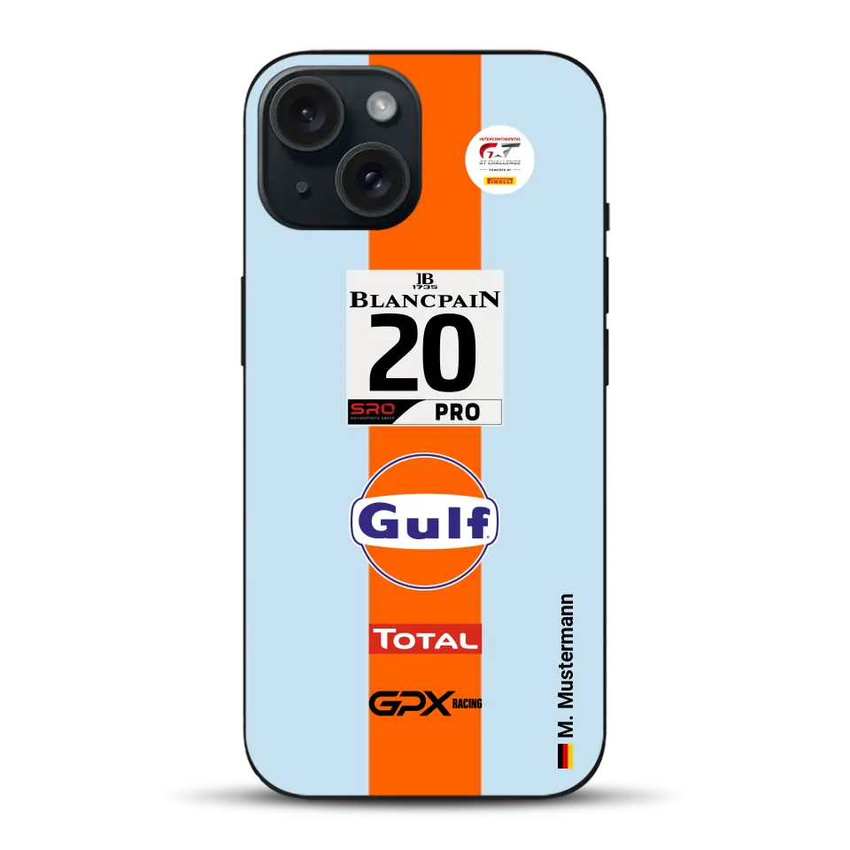 Gulf Porsche GT Livery - Individuelle Handyhülle für iPhone