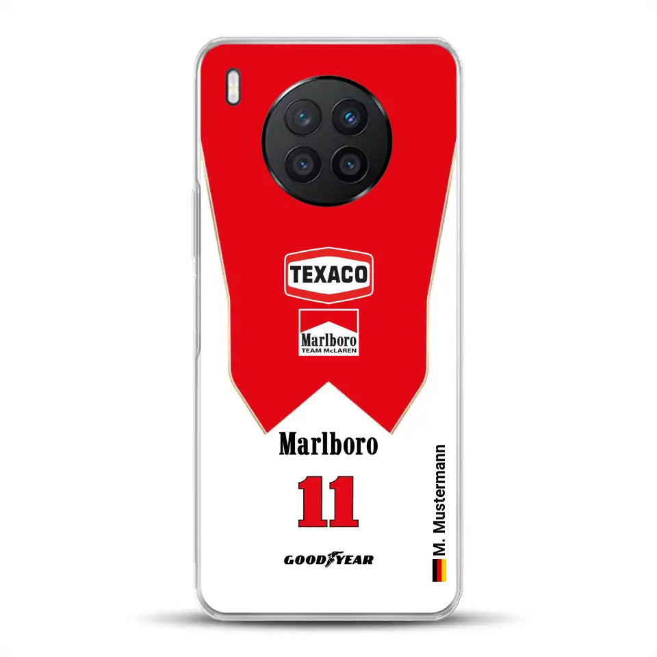 James Hunt McLaren M23 Livery - Individuelle Handyhülle für Huawei