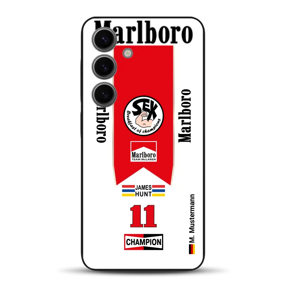 James Hunt McLaren M23 Livery - Individuelle Handyhülle für Samsung