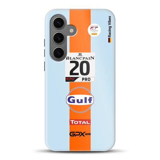 Gulf Porsche GT Livery  - Individuelle Premium Hülle für Samsung