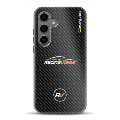 Carbon Style mit Logo Upload – Custodia premium personalizzata per Samsung