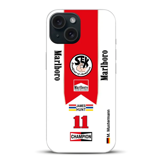 James Hunt McLaren M23 Livery - Individuelle Handyhülle für iPhone