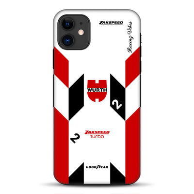 Ford Capri Turbo Gruppe 5 DRM 1980 & 1981 Klaus Ludwig Champion Livery – Custodia premium personalizzata per iPhone