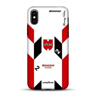 Ford Capri Turbo Gruppe 5 DRM 1980 & 1981 Klaus Ludwig Champion Livery – Custodia premium personalizzata per iPhone