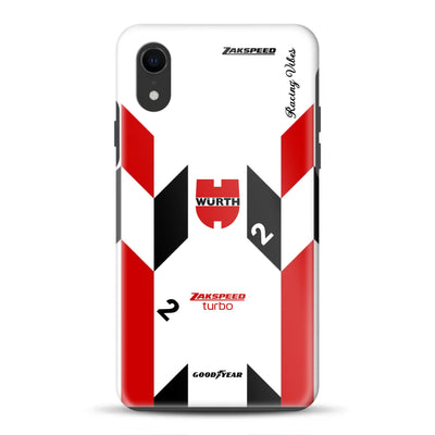 Ford Capri Turbo Gruppe 5 DRM 1980 & 1981 Klaus Ludwig Champion Livery – Custodia premium personalizzata per iPhone