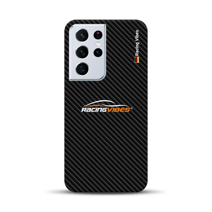 Carbon Style mit Logo Upload – Custodia premium personalizzata per Samsung