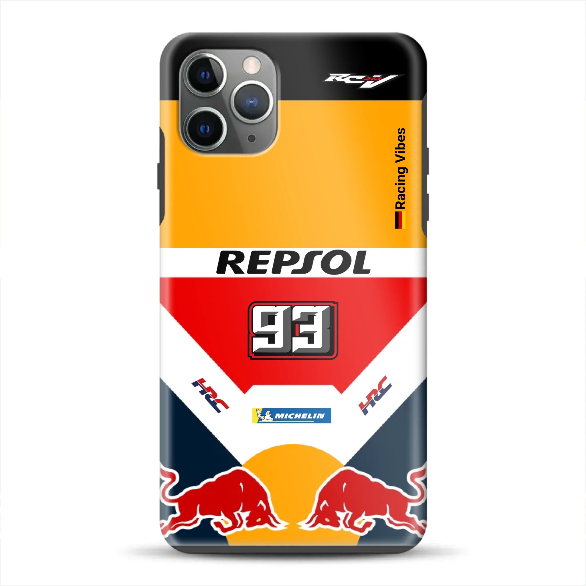 RC213V MotoGP Marc Márquez 2019 Champion Livery – Custodia premium personalizzata per iPhone