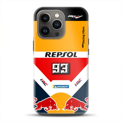 RC213V MotoGP Marc Márquez 2019 Champion Livery – Custodia premium personalizzata per iPhone