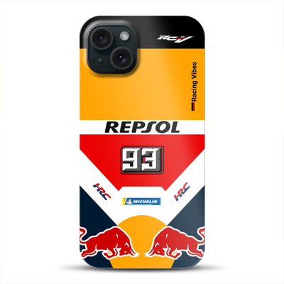 RC213V MotoGP Marc Márquez 2019 Champion Livery – Custodia premium personalizzata per iPhone