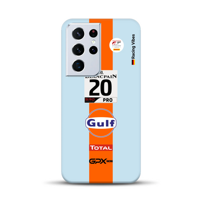 Gulf Porsche GT Livery – Custodia premium personalizzata per Samsung
