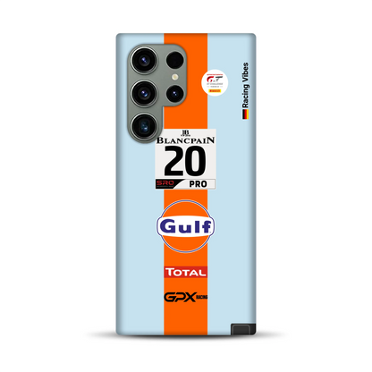 Gulf Porsche GT Livery – Custodia premium personalizzata per Samsung
