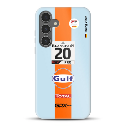 Gulf Porsche GT Livery – Custodia premium personalizzata per Samsung