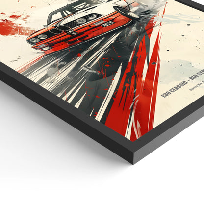 E30 Classic – Red Strike Edition | Retro Motorsport Wandbild