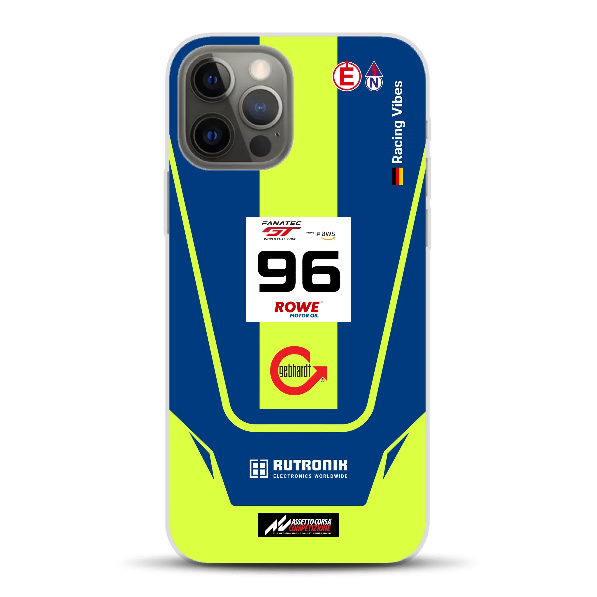 Porsche 911 GT3 R GTWC #96 Livery - Custodia per cellulare personalizzata per iPhone