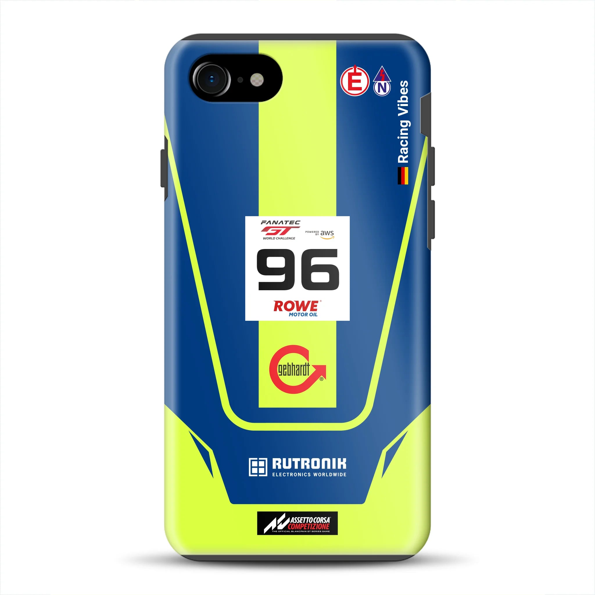 Porsche 911 GT3 R GTWC #96 Livery - Custodia premium personalizzata per iPhone