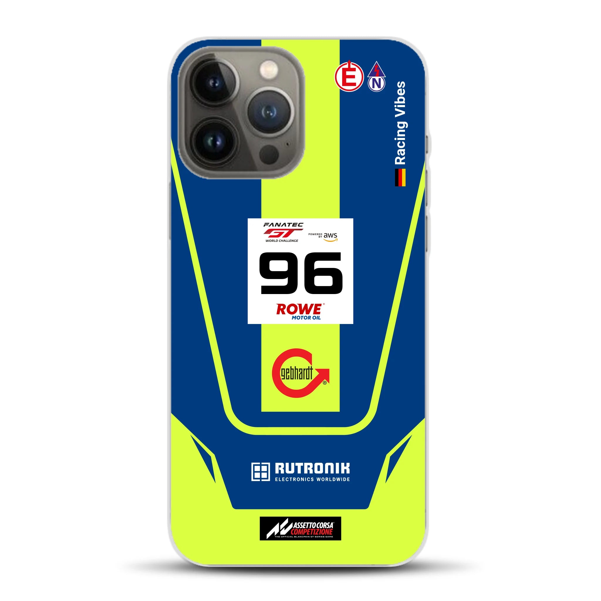 Porsche 911 GT3 R GTWC #96 Livery - Custom phone case for iPhone