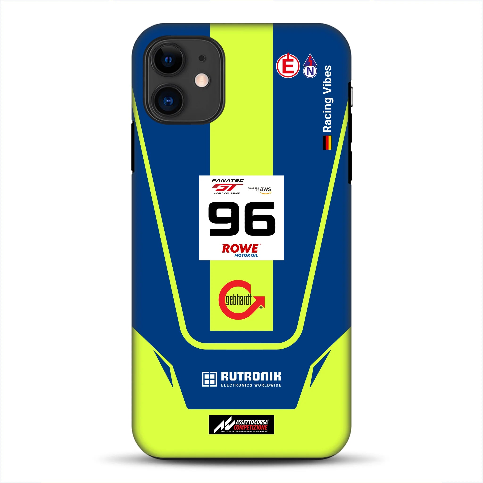 Porsche 911 GT3 R GTWC #96 Livery - Custodia premium personalizzata per iPhone