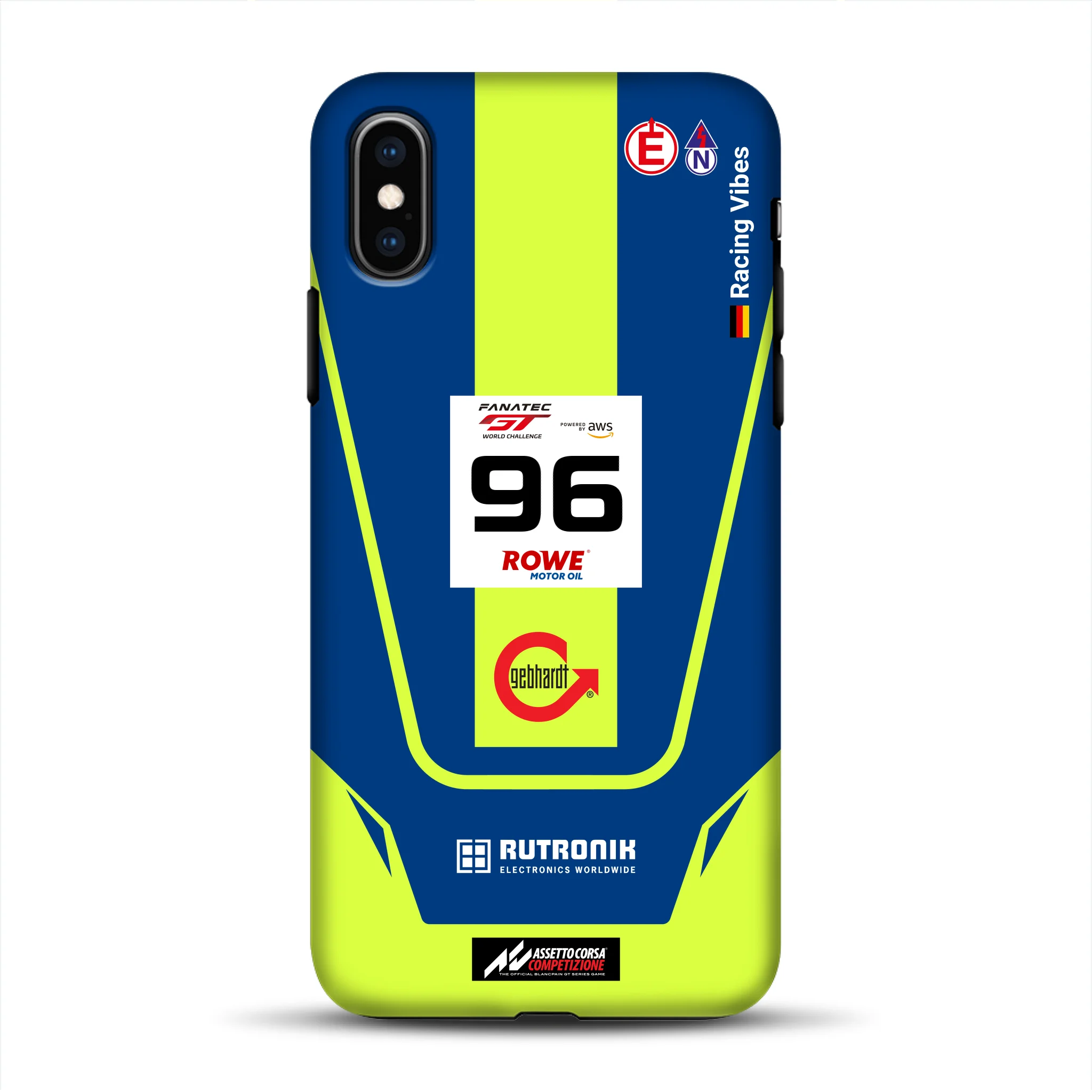 Porsche 911 GT3 R GTWC #96 Livery - Custodia premium personalizzata per iPhone