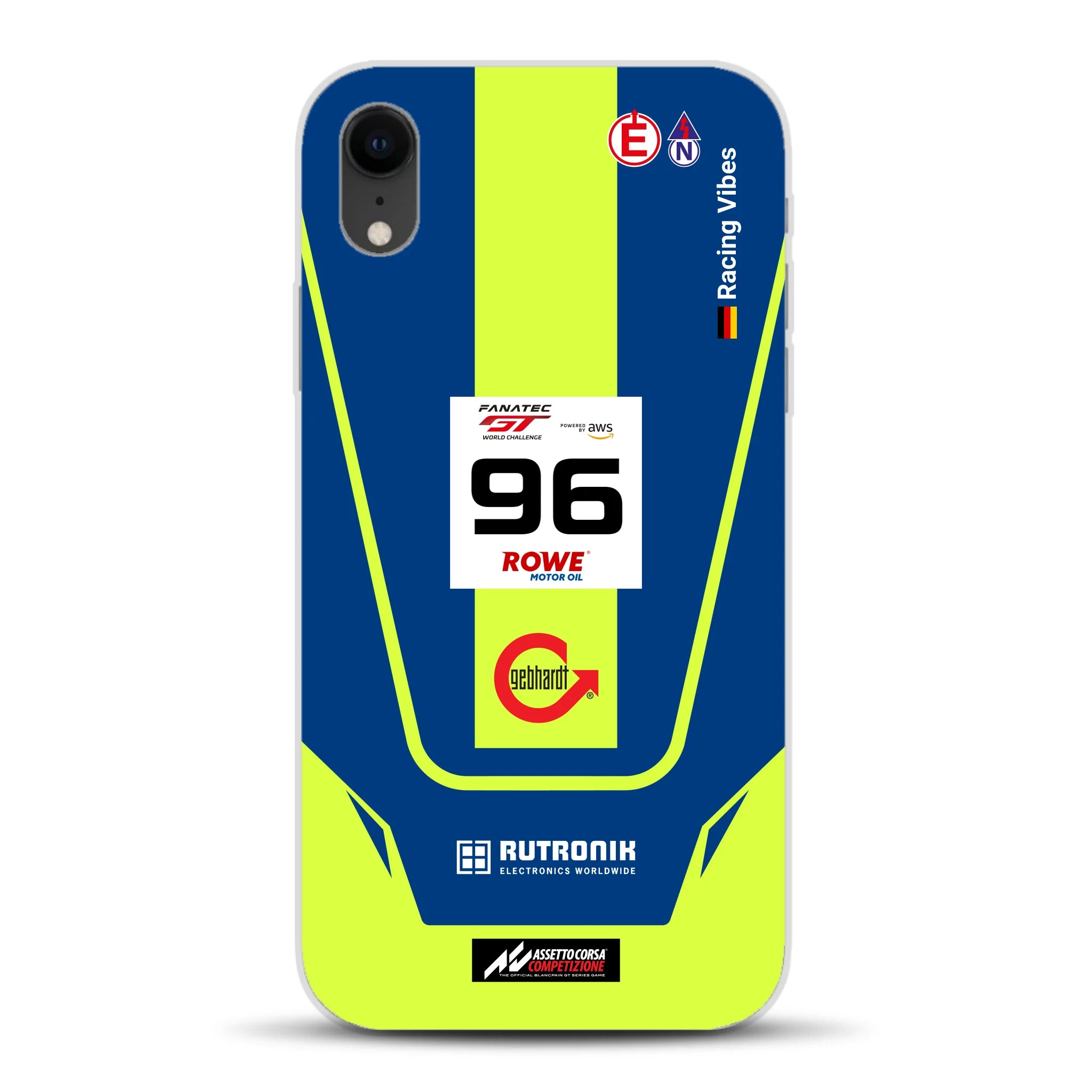 Porsche 911 GT3 R GTWC #96 Livery - Custodia per cellulare personalizzata per iPhone