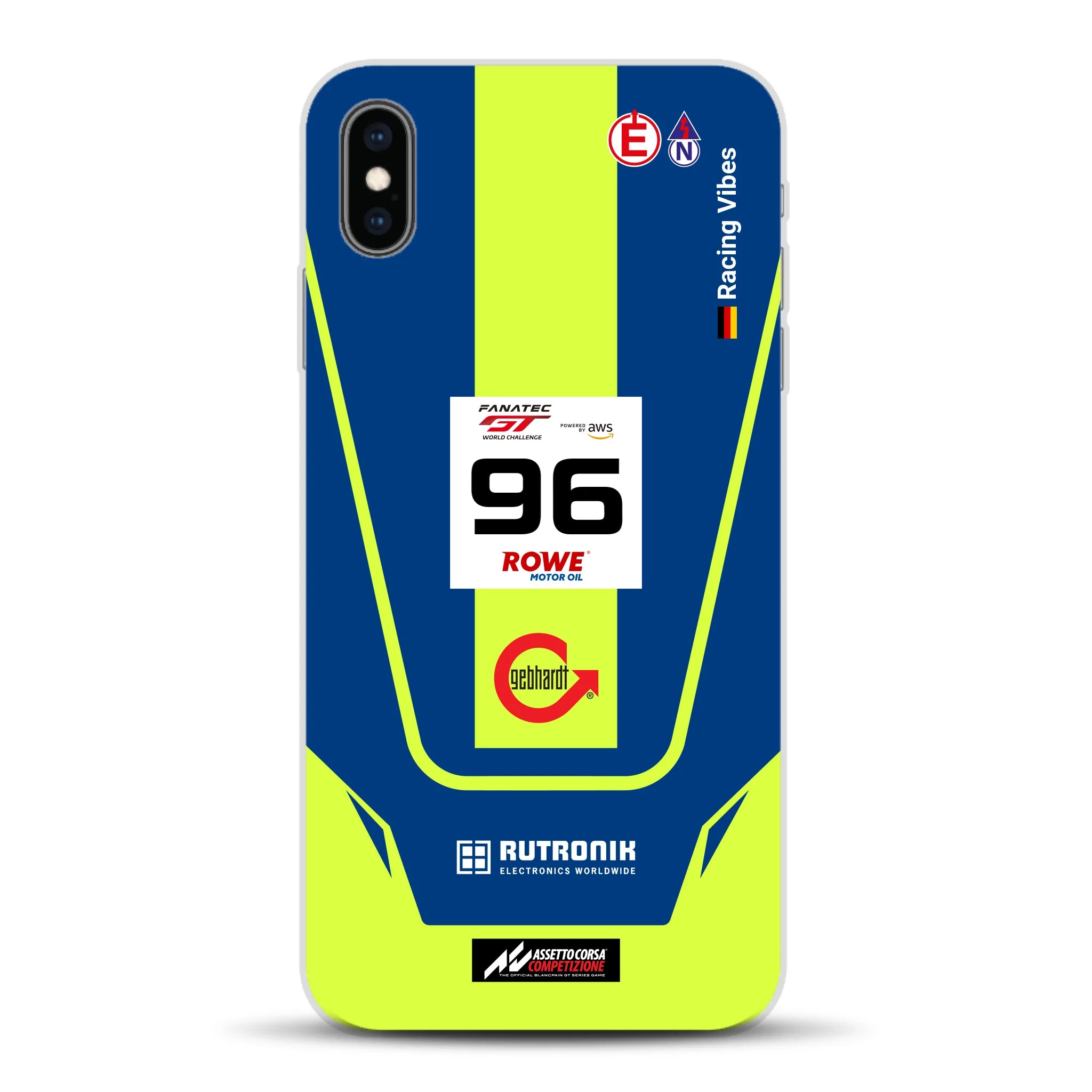 Porsche 911 GT3 R GTWC #96 Livery - Custodia per cellulare personalizzata per iPhone