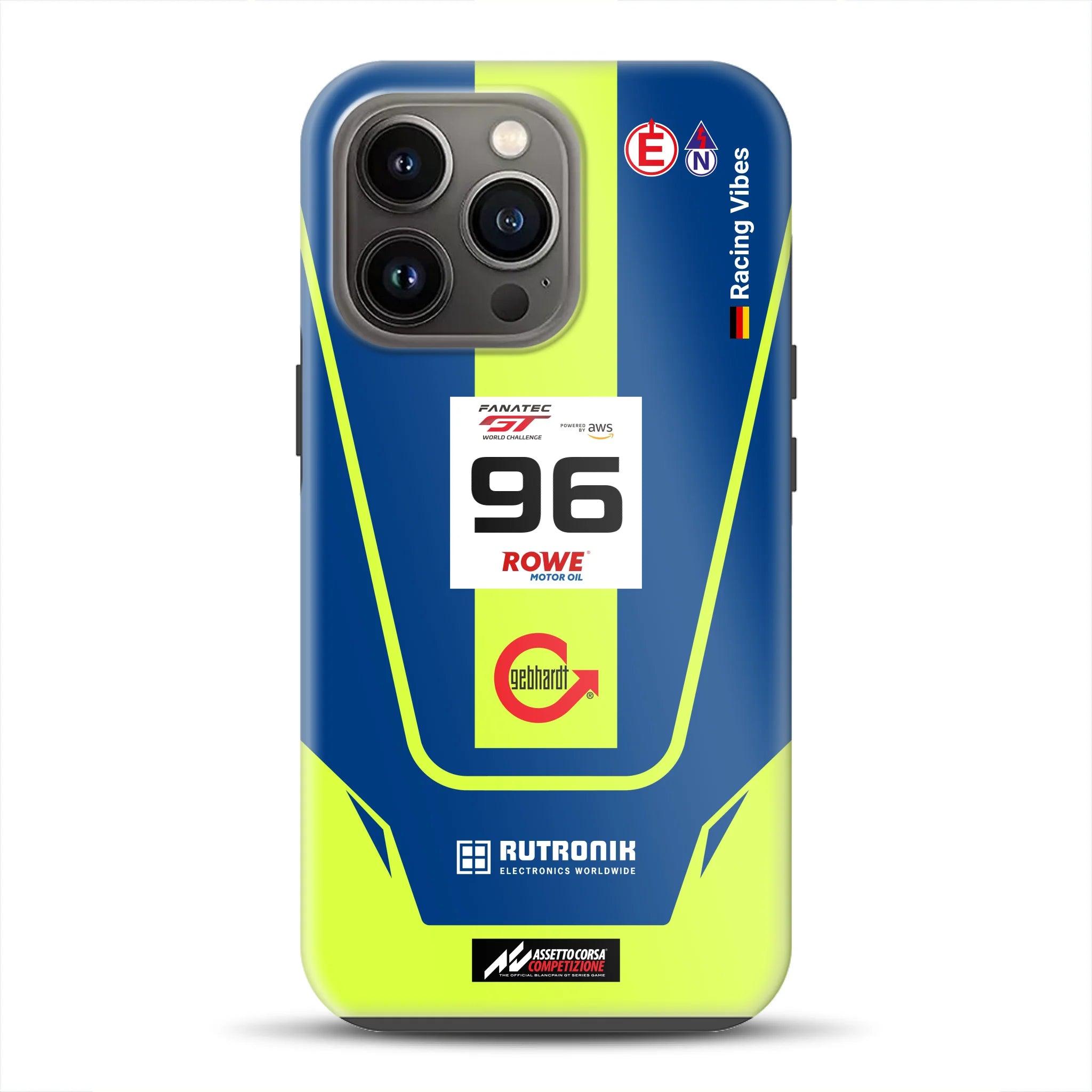 Porsche 911 GT3 R GTWC #96 Livery - Custodia premium personalizzata per iPhone
