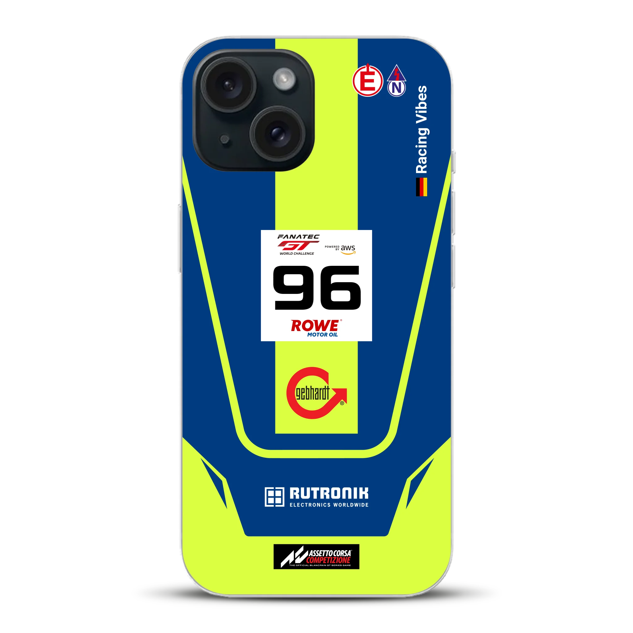 Porsche 911 GT3 R GTWC #96 Livery - Custodia per cellulare personalizzata per iPhone