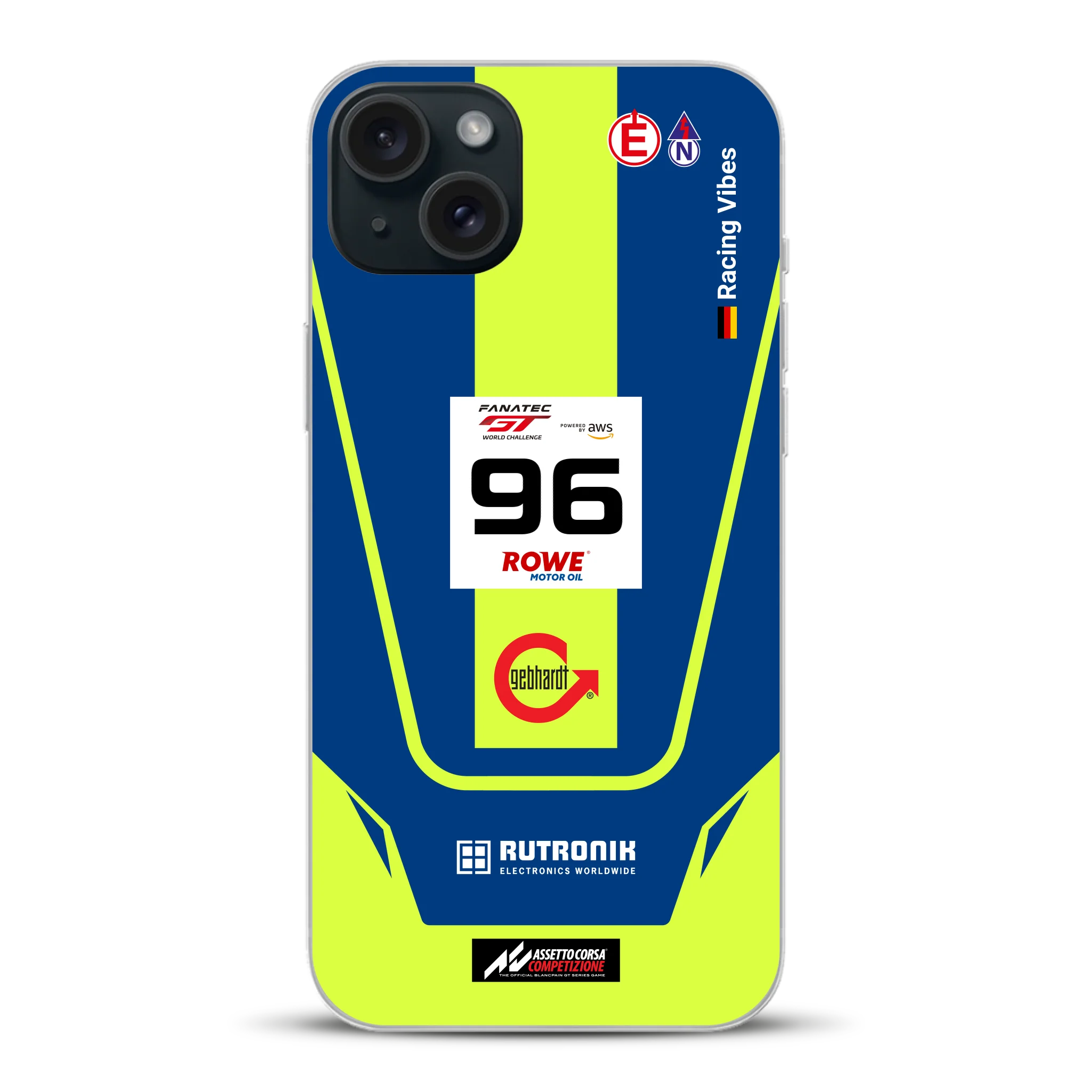 Porsche 911 GT3 R GTWC #96 Livery - Housse de téléphone portable personnalisée pour iPhone
