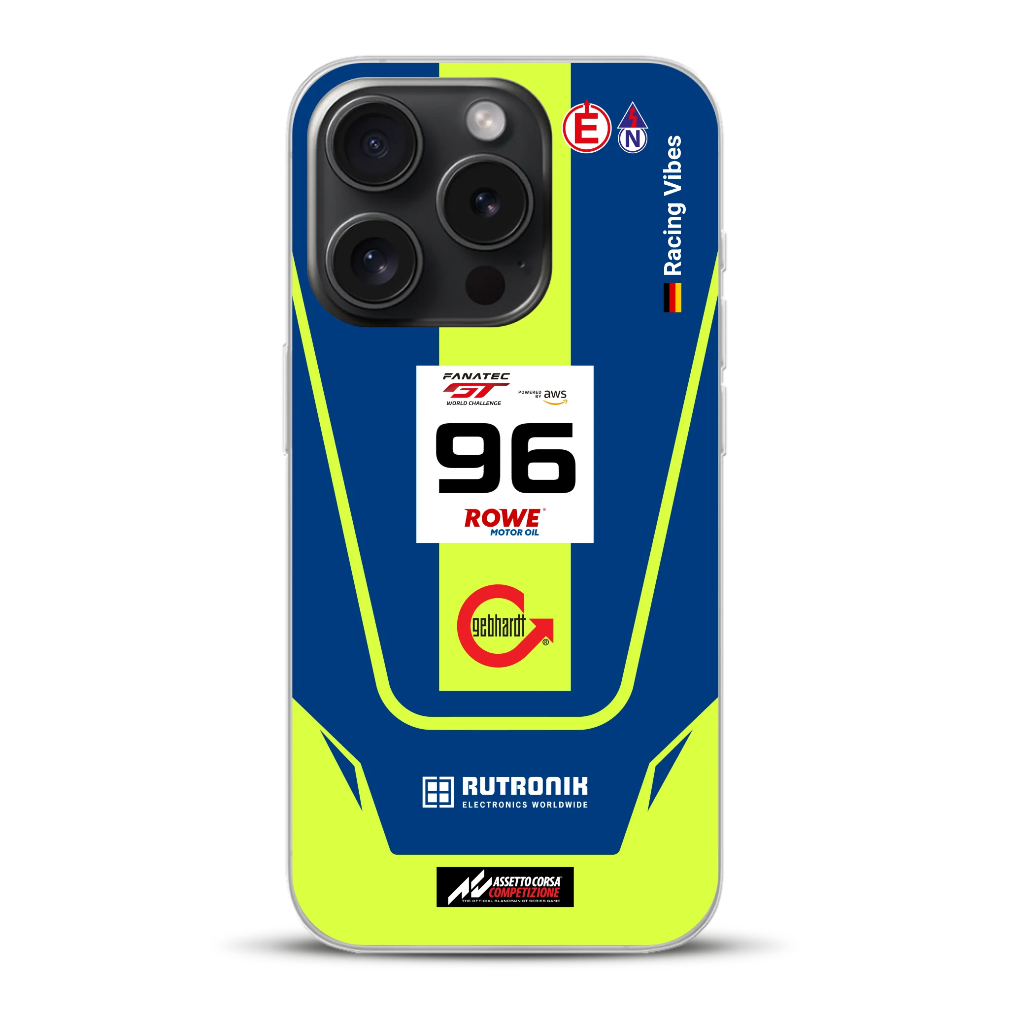 Porsche 911 GT3 R GTWC #96 Livery - Custodia per cellulare personalizzata per iPhone