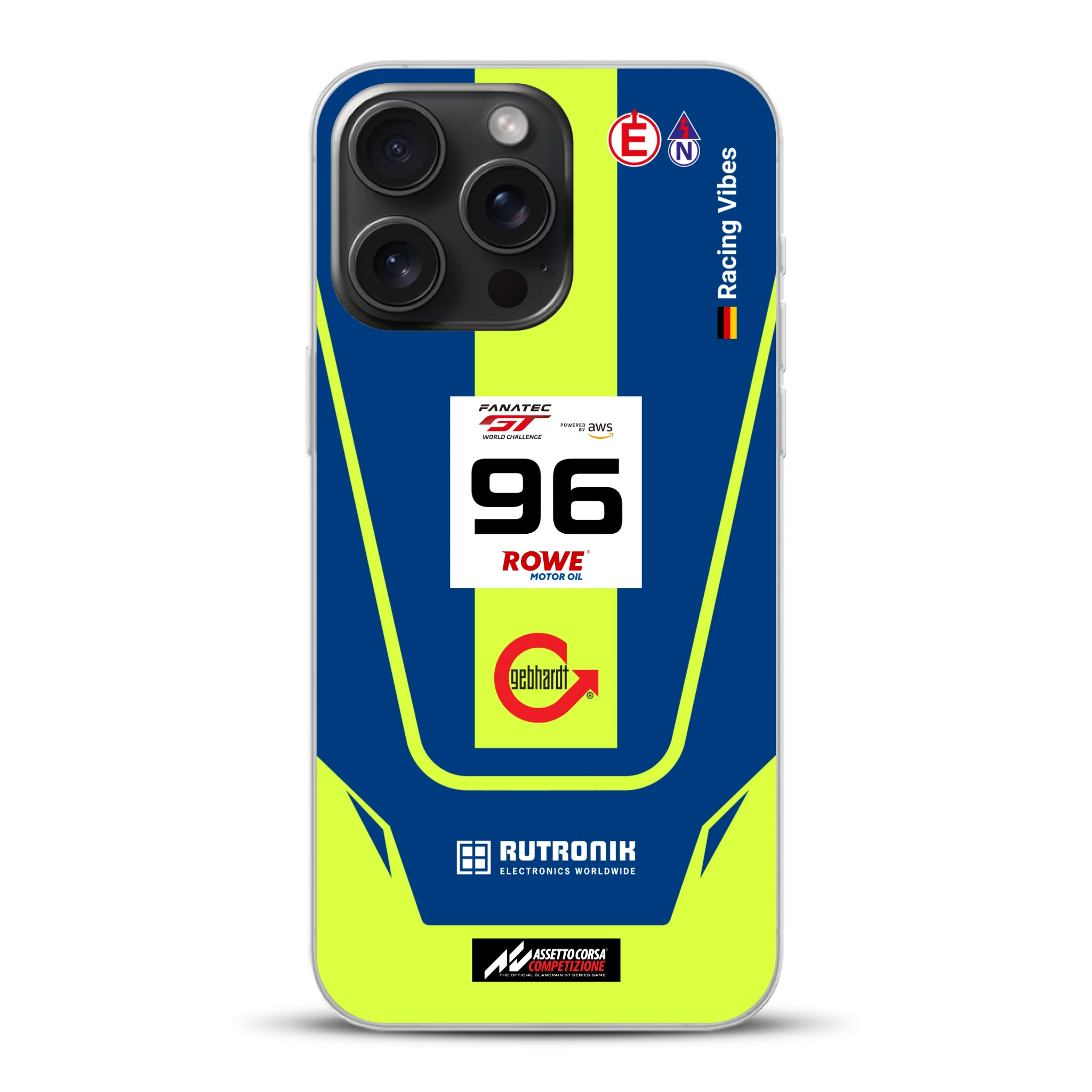 Porsche 911 GT3 R GTWC #96 Livery - Custodia per cellulare personalizzata per iPhone