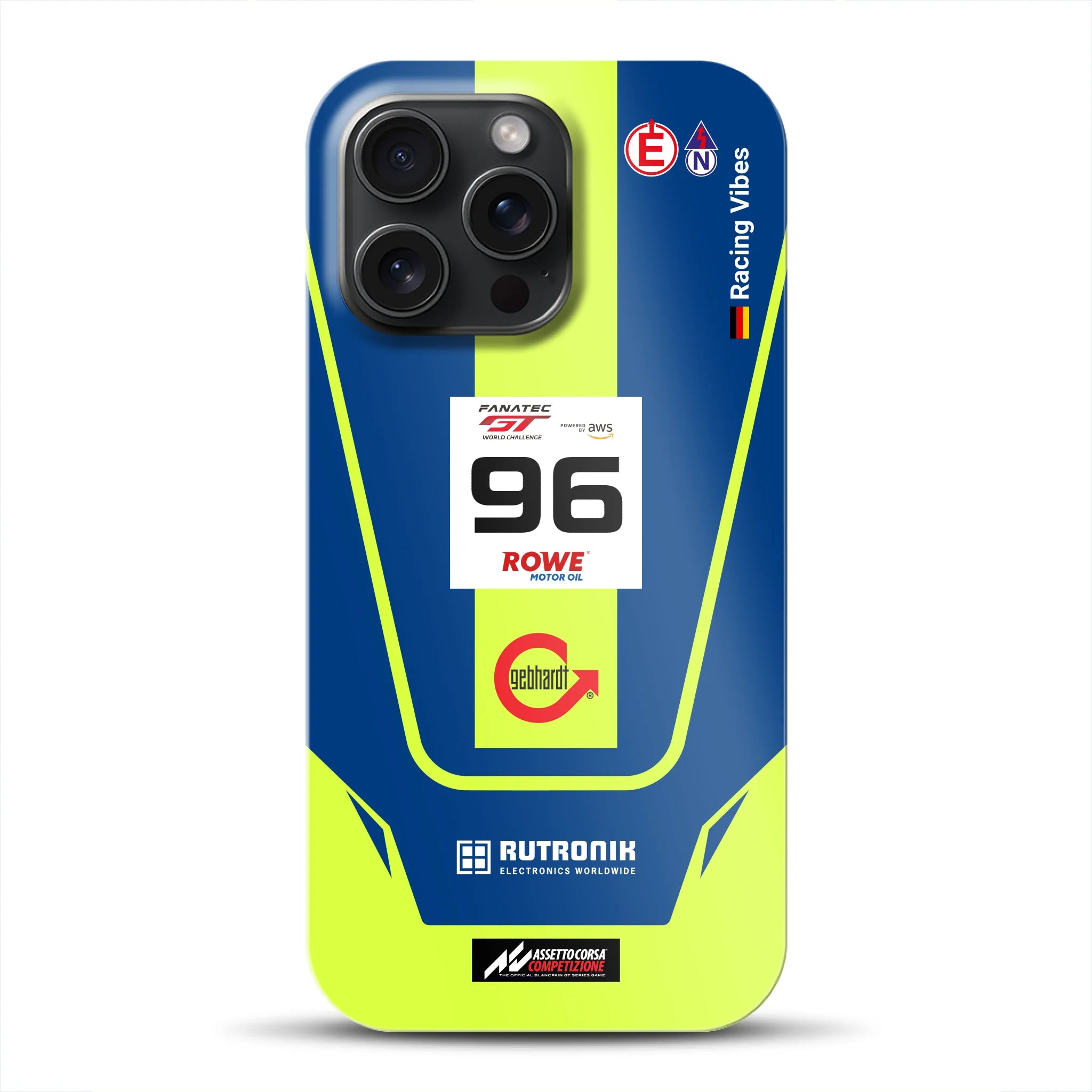 Porsche 911 GT3 R GTWC #96 Livery - Custodia premium personalizzata per iPhone