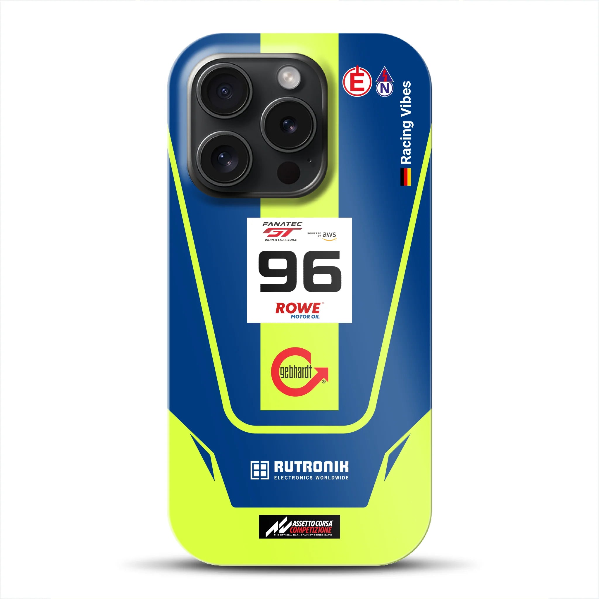 Porsche 911 GT3 R GTWC #96 Livery - Custodia premium personalizzata per iPhone