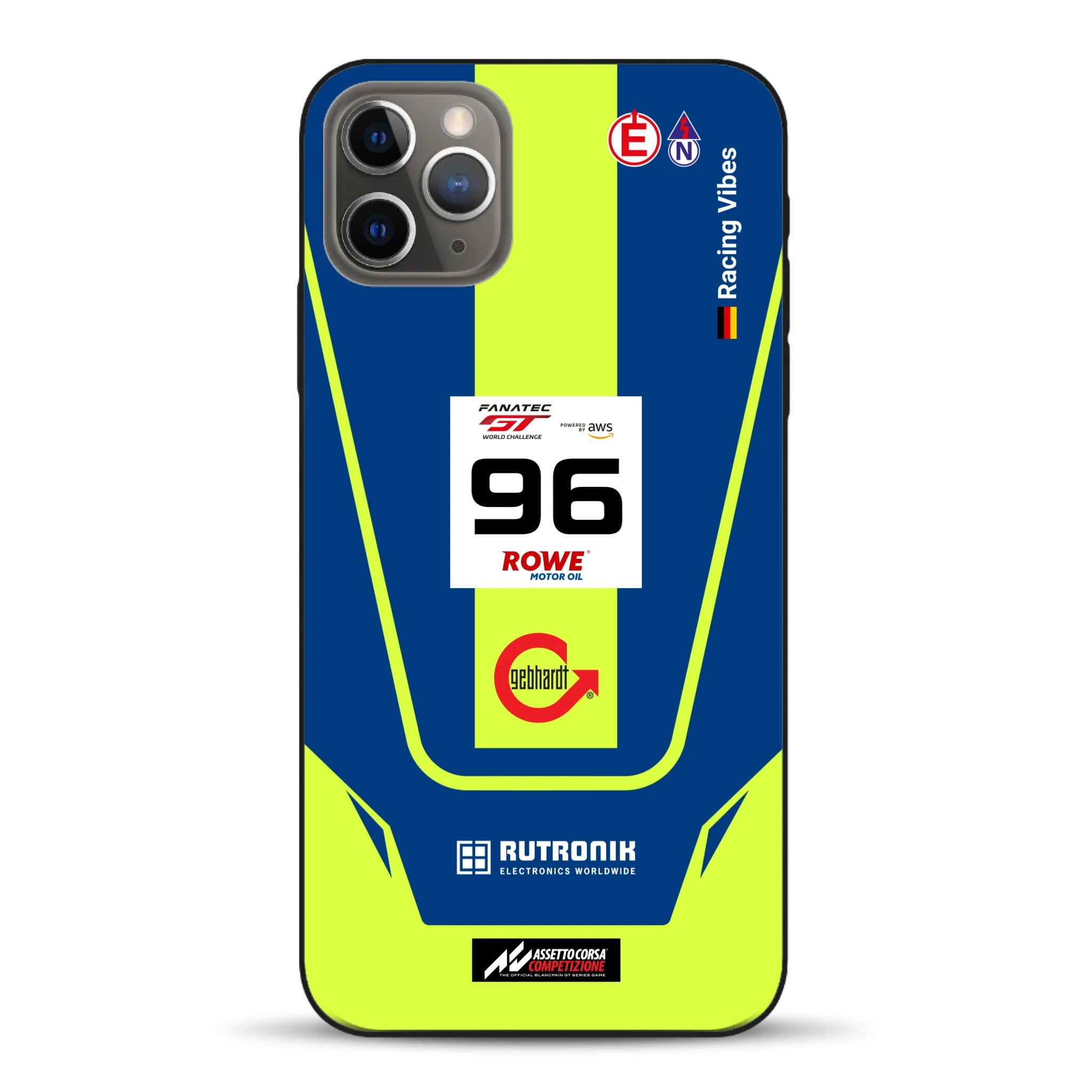 Porsche 911 GT3 R GTWC #96 Livery - Custodia per cellulare personalizzata per iPhone