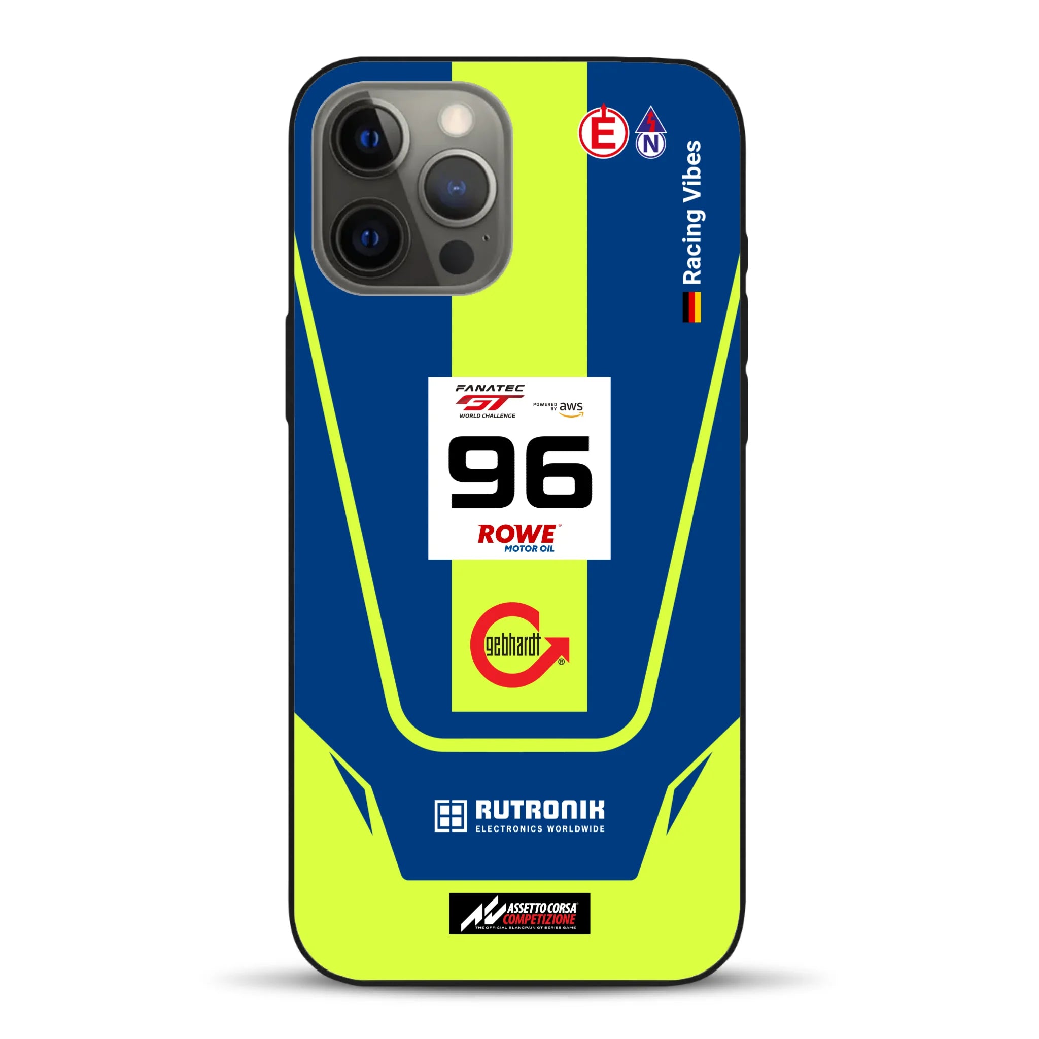 Porsche 911 GT3 R GTWC #96 Livery - Custodia per cellulare personalizzata per iPhone