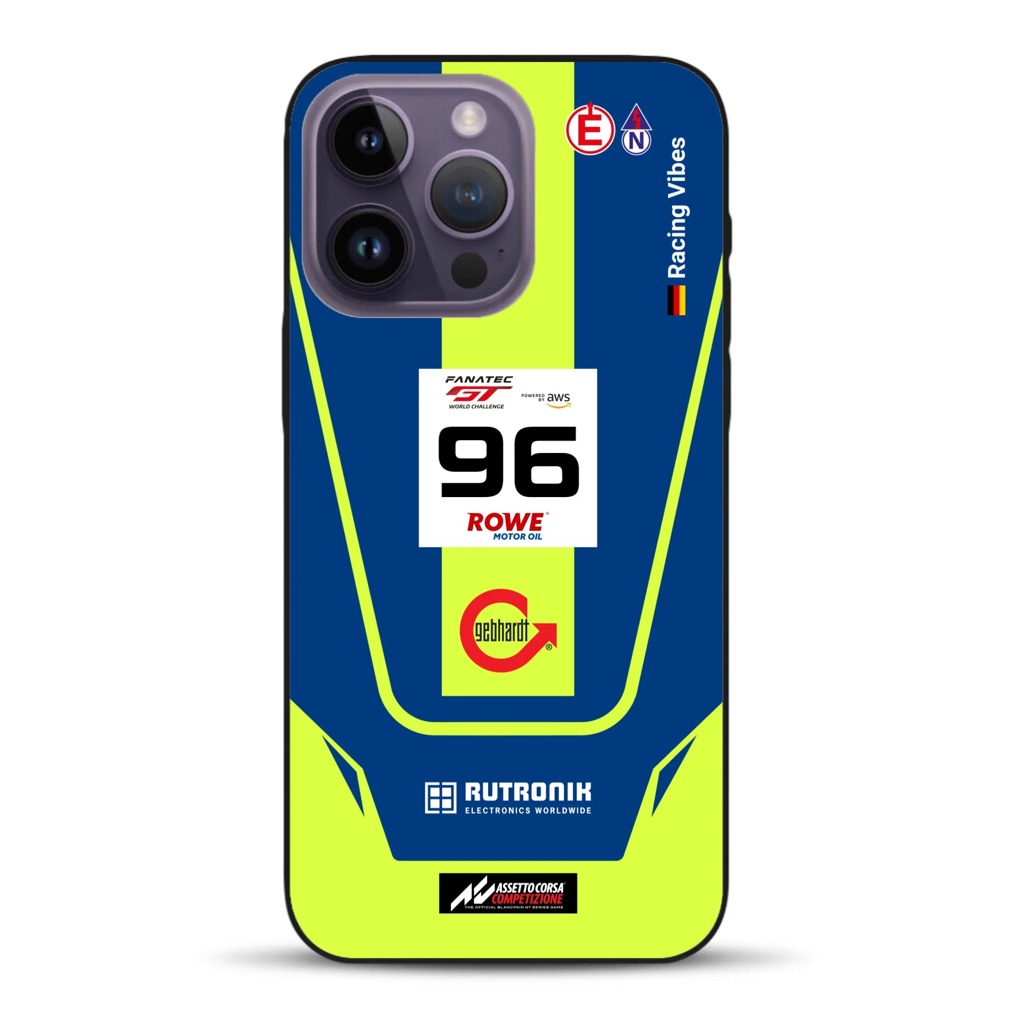 Porsche 911 GT3 R GTWC #96 Livery - Custodia per cellulare personalizzata per iPhone